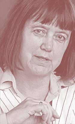 Portret Etty Mulder op achterzijde brochure